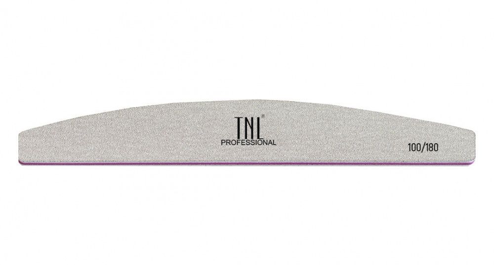 TNL Пилка для ногтей "лодочка" 100/180 (серая) в индивидуальной упаковке