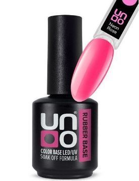 UNO, Neon Pink Гель-лак базовый Rubber Color Base Gel, 12 г