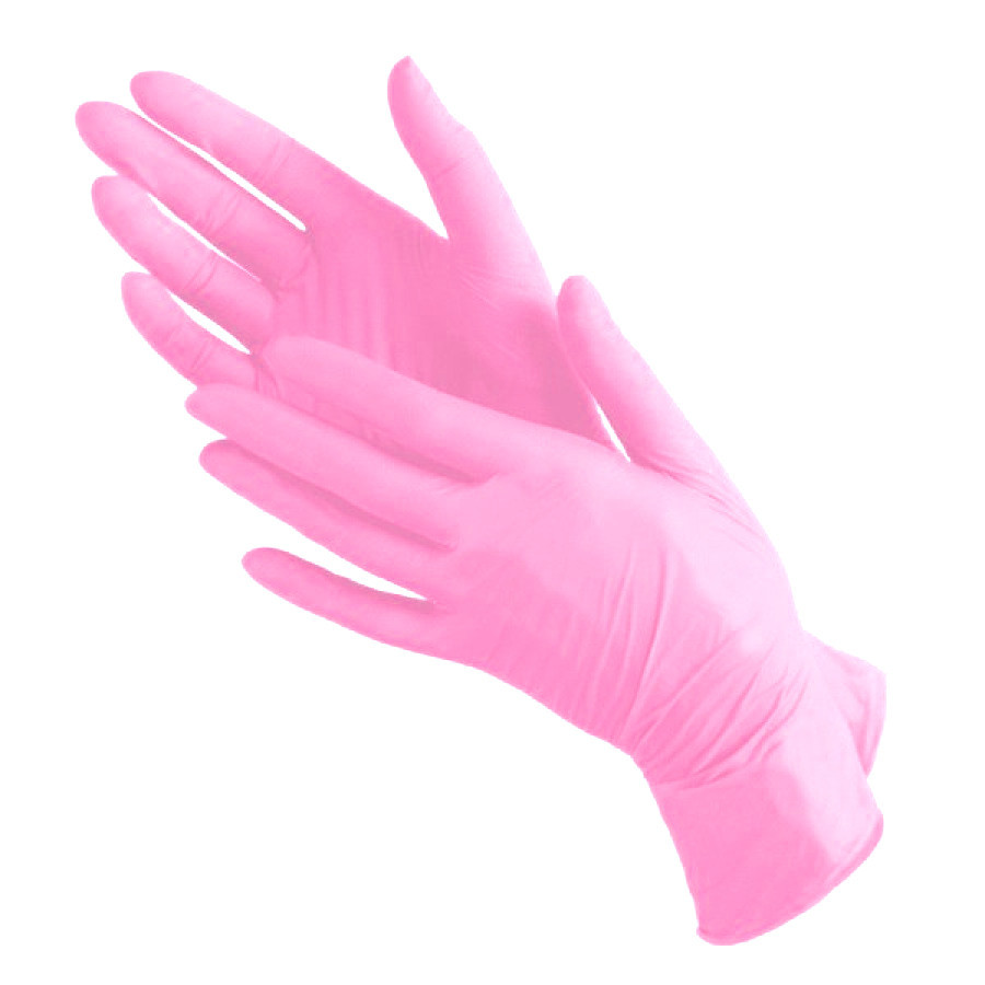 Перчатки "BENOVY" р-р XS нитриловые 50 пар (розовые)