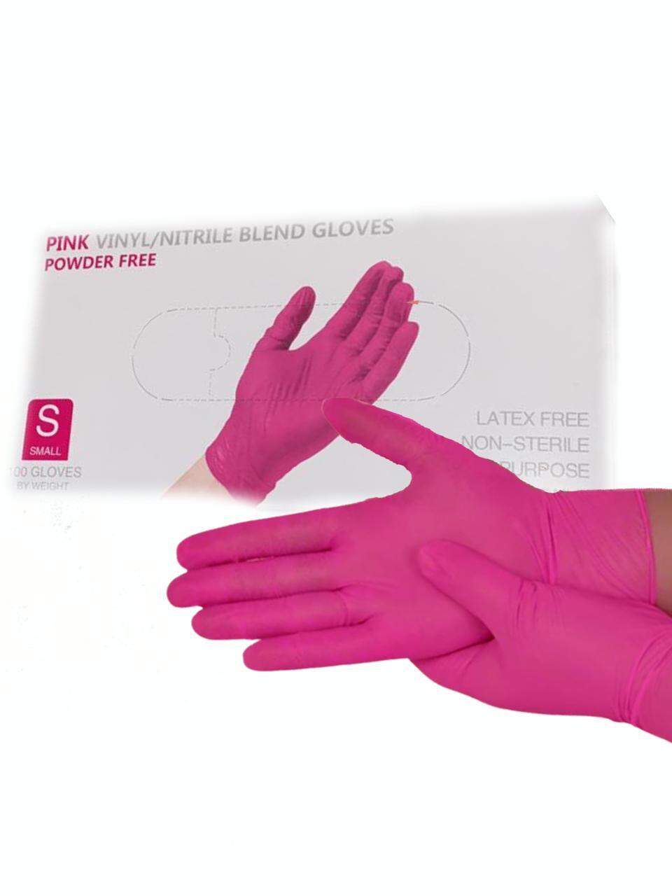 Перчатки WALLY Plastic цвет розовый размер М 50 пар
