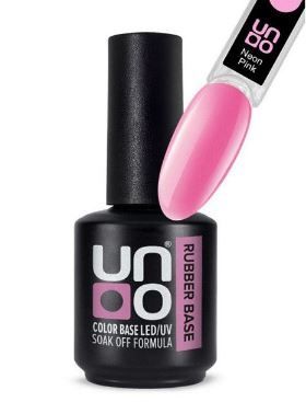 UNO, Neon Rose Гель-лак базовый Rubber Color Base Gel, 12 г