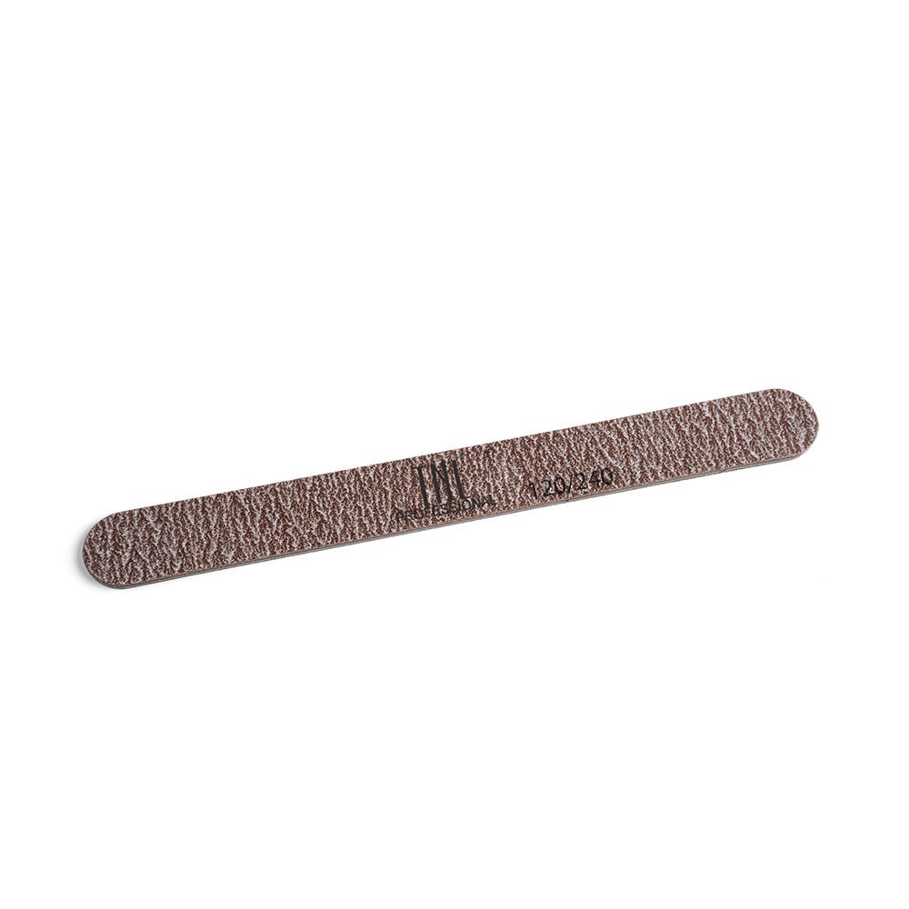 TNL Пилка для ногтей узкая 120/240 (коричневая) в индивидуальной упаковке (пластиковая