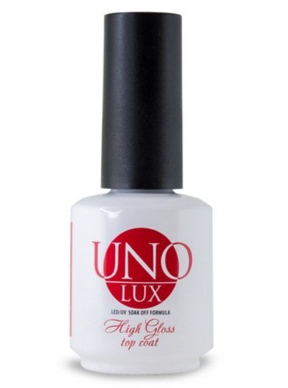 UNO LUX, Верхнее покрытие High Gloss Top Coat, 15 мл