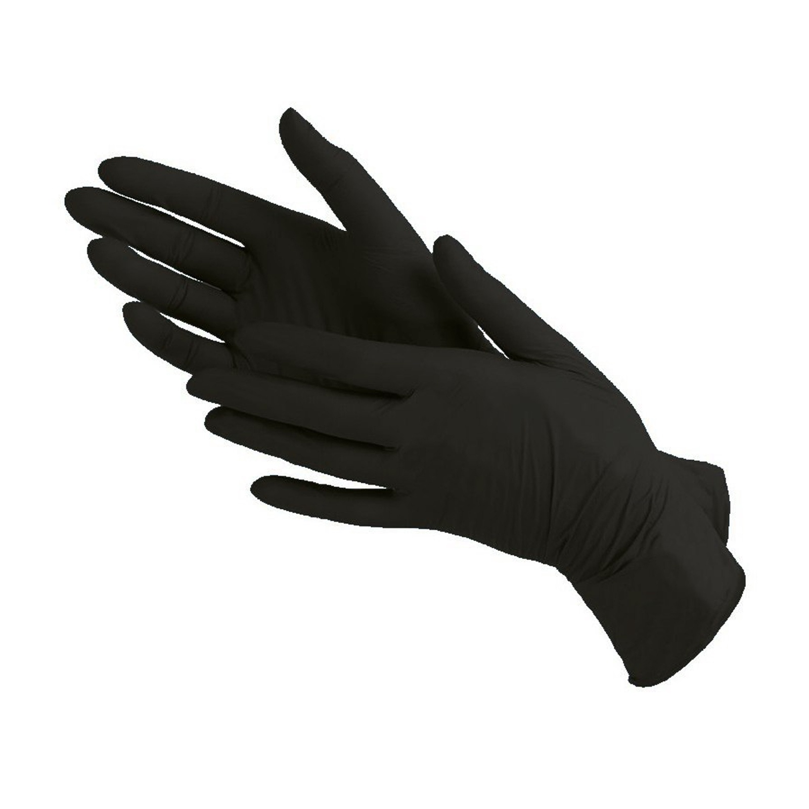 Перчатки BENOVY р-р XS нитриловые 50 пар (черные)