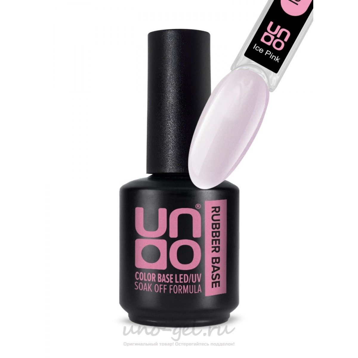 UNO, Гель-лак базовый UNO Rubber Color Base Gel, 12 г Ice Pink